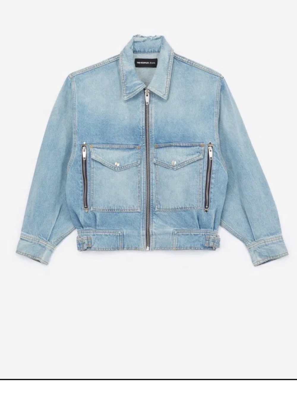 The Kooples Light Wash Denim Zip Jacket